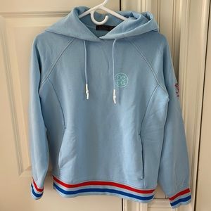 GFORE Ladies “PRAY FOR BIRDIES” Light Blue Hoodie sweatshirt Size XS